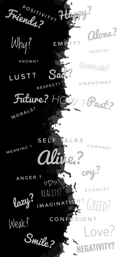 Wallpaper containing various questions concerning life..... A good wallpaper for overthinkers. Wallpapers For Overthinkers, Overthinker Quotes Wallpaper, Wallpaper For Overthinkers, Overthinking Wallpapers For Iphone, Overthinking Wallpapers Aesthetic, Overthinker Wallpaper, Quotes For Overthinkers, Thinking Wallpaper, Introvert Wallpaper