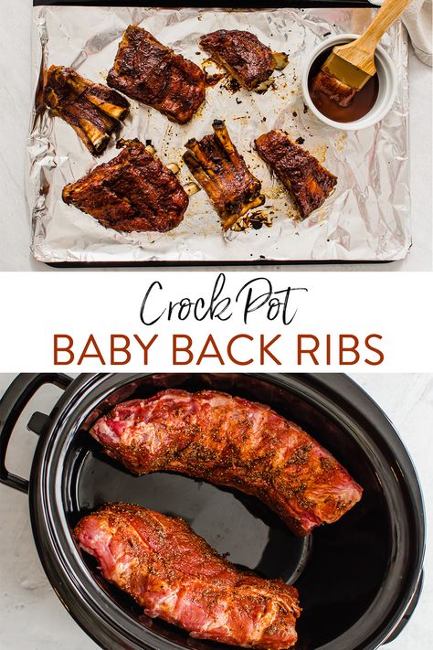 Ribs In Crockpot Then Oven, Crockpot Ribs Without Bbq Sauce, Easy Baby Back Ribs In Crock Pot, Crock Pot Baby Back Ribs Slow Cooker, Pork Baby Back Ribs Crock Pot, Crockpot Baby Back Ribs Recipes, Slow Cooker Ribs Crock Pots, Crock Pot Ribs Recipe Slow Cooker, Baby Back Ribs In Crock Pot