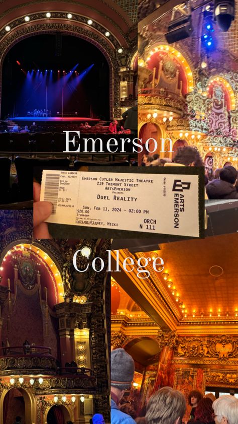 Emerson College theater Emerson College, Majestic Theatre, College List, College Aesthetic, Hopes And Dreams, New Job, New England, Theater, University