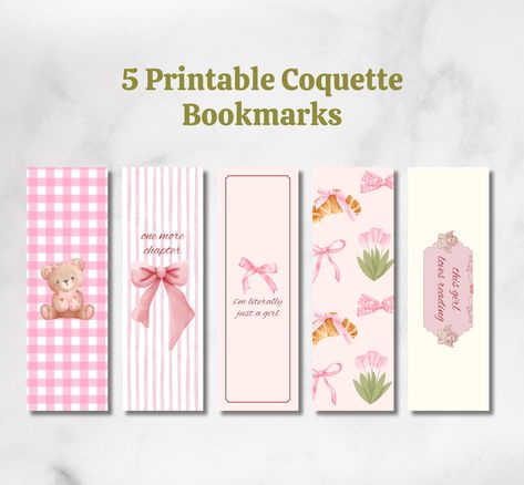 Coquette Bookmark, Bookmarks For Books, Bookmark Craft, Bookmarks Kids, Cute Bookmarks, Book Marks, Cute Simple Wallpapers, Simple Wallpapers, Book Accessories