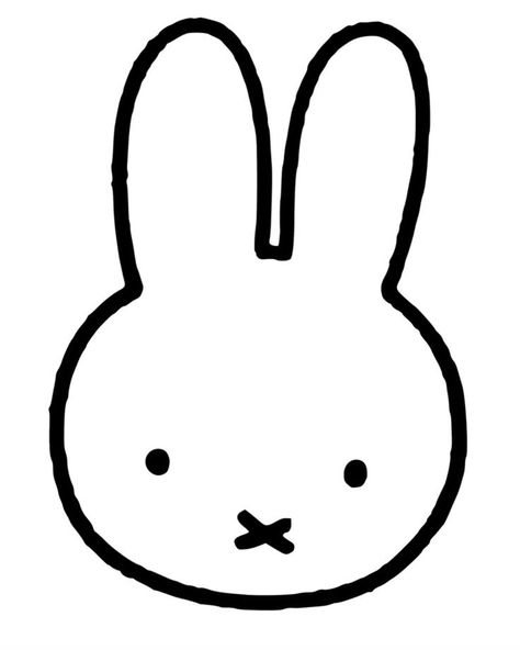 Pin on Nijntje Miffy Drawing, Miffy Poster, Miffy Sticker, Miffy Tattoo, Cute Decals, Stickers To Print, Bunny Head, Black And White Stickers, Stickers Ideas