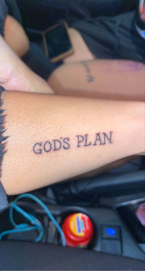 Gods Plan Tattoo, Side Of Wrist Tattoo, Plan Tattoo, God Tattoos, Religious Tattoos, Wrist Tattoo, Gods Plan, Piercing Tattoo, Tattoo Designs Men