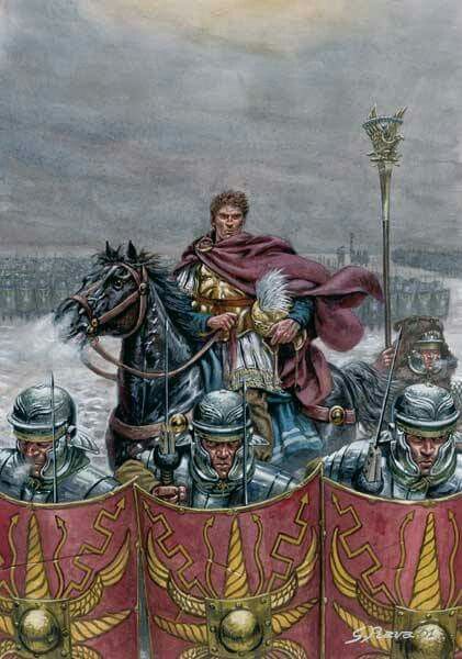 Germanicus made commander of the Army on the Rhine by the Emperor Augustus and ordered to avenge the destruction of Varus army in the Tuetoburg Forest. Imperiul Roman, Warriors Illustration, Roman Warriors, Historical Warriors, Roman Legion, Roman Era, Rome Antique, Empire Romain, Ancient Warfare