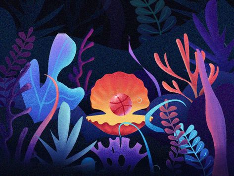 Ocean Plants Illustration, Letter Animation, Illustration Scene, Sea Images, Creative Animation, Jungle Art, Motion Graphics Inspiration, Sea Design, Indian Painting