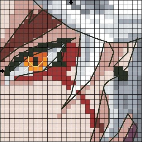 Genshin Cross Stitch, Anime Pixel Art 32x32, Pixel Art Pattern Anime, Genshin Pixel Art, 32x32 Pixel Art Grid, Genshin Impact Pixel Art, Kawaii Cross Stitch, Easy Pixel Art, Pixel Art Templates