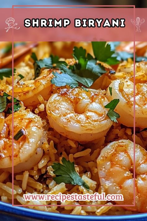 A fragrant and flavorful dish, Shrimp Biryani features succulent shrimp cooked with aromatic basmati rice, spices, and herbs. Perfect for special occasions or a comforting family meal. Shrimp Biryani, Rice Spices, Family Meal Prep, Biryani Recipe, Quick Weeknight Meals, Plum Tomatoes, Spices And Herbs, Oven Cooking, Family Meal