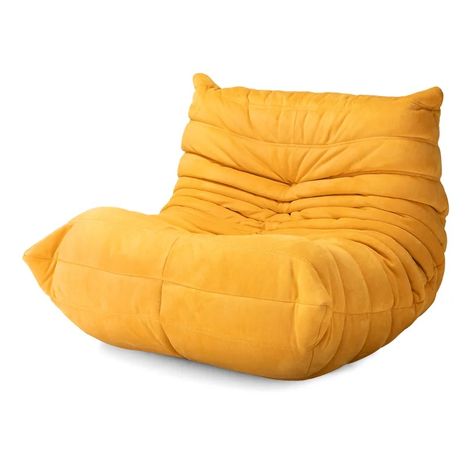 Trule Armless Bean Bag Chair & Lounger & Reviews | Wayfair Corner Chair Living Room, Funky Shelves, Japanese Chair, Yellow Couch, Bean Bag Couch, Mid Century Modern Lounge Chairs, Fireside Chairs, Modern Sofa Designs, Bedroom Couch