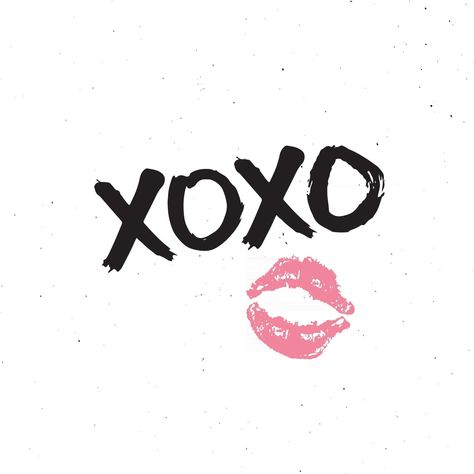 Xoxo Drawing, Xoxo Quotes, Xoxo Aesthetic, Music Thumbnail, Xoxo Tattoo, Tattoo Klein, Xo Tattoo, Kiss Tattoos, Fonts Lettering