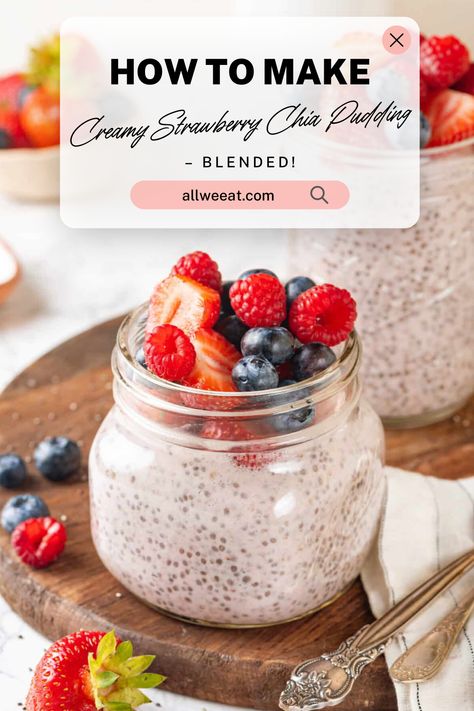 🍓 Creamy Strawberry Chia Pudding – Blended! ✨  Looking for a healthy, delicious treat? This creamy strawberry chia pudding is perfect!  ✨ Creamy & Smooth: Blended for a silky texture. ✨ Healthy & Nutritious: Packed with chia seeds and fresh strawberries. ✨ Easy to Make: Just blend and chill for a quick treat. ✨ Perfect Anytime: Great for breakfast, dessert, or a snack.  Pin this for a sweet and healthy treat! 🍓✨  #ChiaPudding #StrawberryTreat #HealthyDessert #EasyRecipe #CreamyDelight Strawberry And Cream Chia Pudding, Strawberry Cheesecake Chia Pudding, Chia Seed Pudding Strawberry, Blended Chia Seed Pudding, Protein Chia Seed Pudding, Homemade Breakfast Burritos, Strawberry Chia Seed Pudding, Strawberry Chia Pudding, Chai Pudding