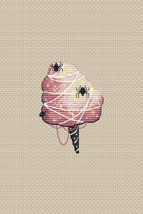 Candy Cross Stitch, Spider Cross Stitch, Black Cross Stitch, Spooky Cross Stitch, Halloween Cross Stitch Charts, Cross Stitch Fall, Witch Cross Stitch, Autumn Cross Stitch Patterns, Fall Cross Stitch