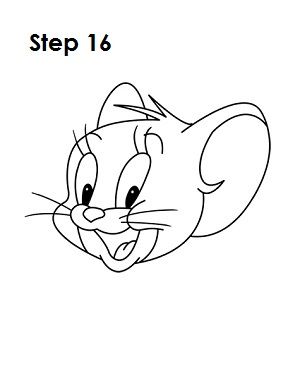 How to Draw Jerry Step 16 Tom Drawing Easy, Tom And Jerry Doodle, Jerry Drawing Easy, Jerry Cartoon Drawing, Cartoon Sketches Easy, Jerry Sketch, Jerry Drawing, Cartoon Characters To Draw, Tom And Jerry Drawing