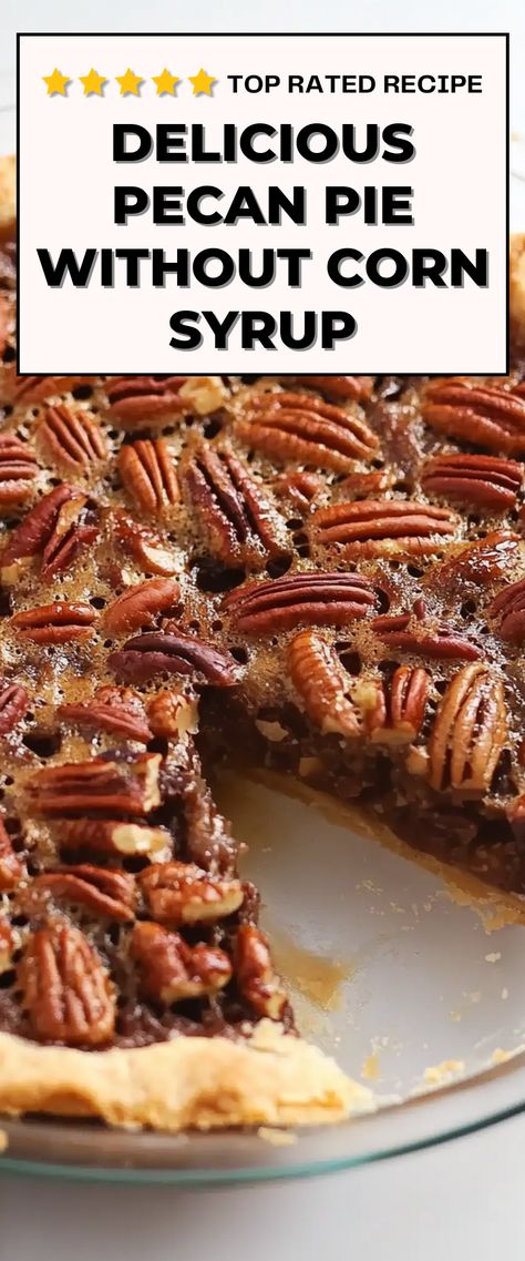 Image for Pecan Pie Without Corn Syrup Pecan Pie No Corn Syrup Healthy, Pioneer Pecan Pie Recipe, Pecan Pie Bars With No Corn Syrup, Not So Sweet Pecan Pie Recipe, Healthier Thanksgiving Desserts, Sugar Free Pecan Pie Recipe, Pecan Pie Recipe With Maple Syrup, Burbon Pecan Pie, Deep Dish Pecan Pie Recipe