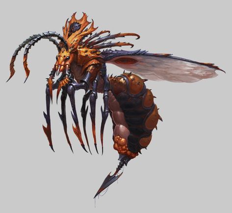 Astellia Work (아스텔리아 작업) 04, Changyoung jung on ArtStation at https://www.artstation.com/artwork/xzP6qY Queen Bees Art, Monster Artwork, Beast Creature, Cool Monsters, Fantasy Beasts, Alien Concept Art, Monster Concept Art, Creature Drawings, Insect Art