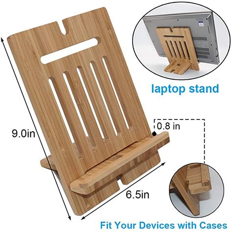 Amazon.com: Bamboo Tablet Stand Adjustable, Pezin & Hulin Desktop Cell Phone Stand Holder Dock Compatible with Pad 9.7, 10.5, 12.9, Air 2 3 4 Mini, Kindle, Phone 8 Plus X XS Max XR (Support to 4.7-13" Devices) : Everything Else Wooden Ipad Stand, Iphone Charging Station, Phone Stand Holder, Ipad Holder, New Ipad Pro, Desktop Stand, Cell Phone Stand, Ipad Stand, Apple Ipad Mini