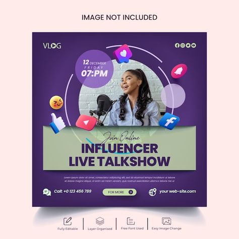 Beauty influencer live streaming instagr... | Premium Vector #Freepik #vector Idea Logo, Beauty Vlogger, 12 December, Banner Template Design, Beauty Influencer, Social Media Banner, Instagram Ideas, Instagram Post Template, Web Banner