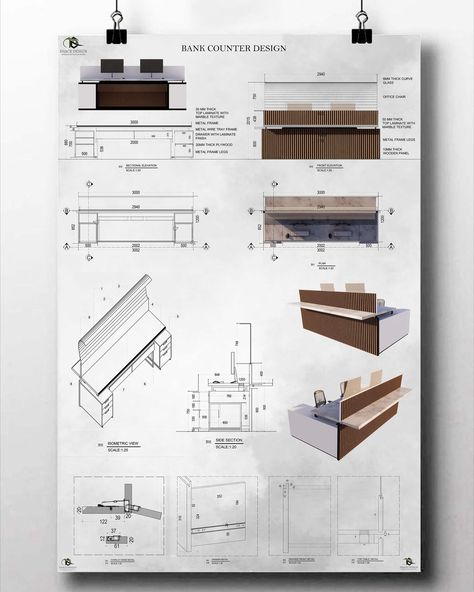 Showcasing my creativity through this detailed bank counter design on A1 panel.🖌️💼 . . 👇🏼 This A1 format will give you an in-depth look at my creative process and how I seamlessly incorporate functionality and aesthetics. Trust me, you won't want to miss this! Stay tuned for the big reveal. . . see the profile✔ Design By: @interior_shakir . . . #interior_shakir#architectureportfolio#architecturegraphics#architecturalillustration#architexture#interiordesign#partitionwall#A1format#creativity#... Bank Counter Design, Dental Reception, Bank Interior Design, Bank Interior, Wedding Nails Glitter, Office Space Design, Modern Exterior House Designs, Counter Design, Big Reveal