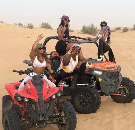 Cute Atv Riding Outfit, Trip Goals, Atv Riding, Vacation Mood, Group Pictures, Dubai Travel, Future Lifestyle, Riding Outfit, Beach Poses