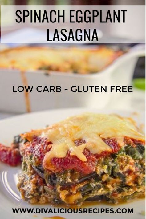 An easy vegetarian eggplant lasagna without noodles is a delicious low carb dinner.  #eggplant  #vegetarian #keto #lowcarb #glutenfree Lasagna Without Noodles, Keto Lasagne, Burger Vegetarian, Sandwich Vegetarian, Eggplant Recipes Easy, Eggplant Lasagna, Vegetarian Lasagna, Eggplant Dishes, Resep Diet