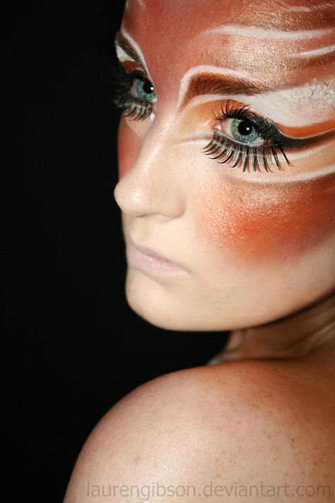 Lionfish by *LaurenGibson Lionfish Costume, Lionfish Makeup, Fish Face Makeup, Fish Makeup Looks, Lion Fish Mermaid, Lion Fish Painting, Theater Mom, Cat Halloween Makeup, Carnival Of The Animals