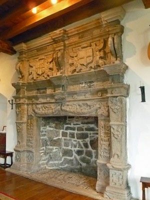 "Carved, stone mantelpiece with crests over the hearth in … | Flickr Castle Life, Irish Ancestry, Secret Passages, Irish Castles, Happy Stuff, Tower House, Irish Eyes, Irish History, Fireplace Mantle