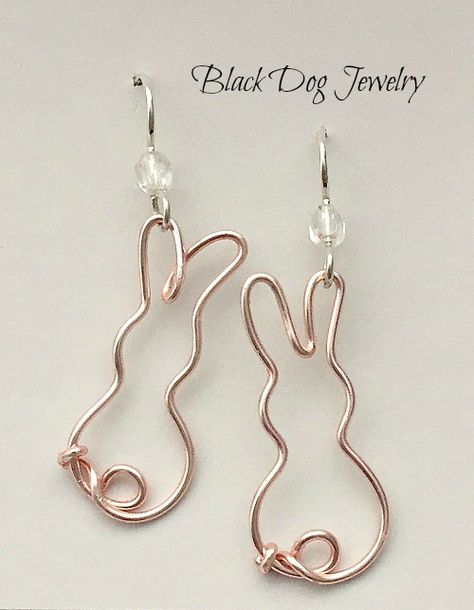 Wire Bunny, Bijoux Fil Aluminium, Bunny Earrings, Dog Jewelry, Handmade Wire Jewelry, Making Tools, I Love Jewelry, Diy Schmuck, Rose Gold Jewelry