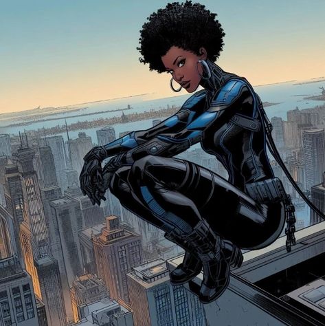 Black Animated Characters, Black Female Superhero, Black Ocs, Scifi Character Design, Black Heroes, Black Superheroes, Marvel Heroines, Awesome Artwork, Black Comics