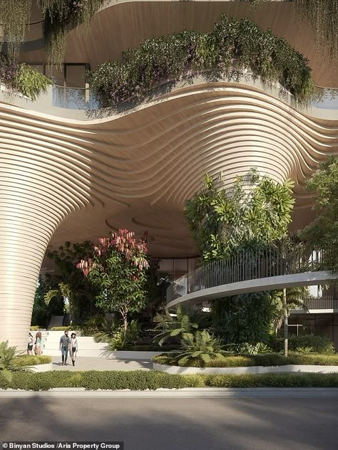 'Vertical garden' high-rise in Australia will be dred in more than 20,000 trees and plants Biophilic Architecture, Residential Tower, Green Scenery, Urban Forest, Mix Use Building, Parametric Architecture, Building Concept, Home Comfort, H Design