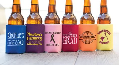 18 Incredibly Smart Koozie Uses | TotallyPromotional® Blog Beer Koozie, Beer Koozies, Retail Display, For The Home, Rosé Wine Bottle, Farmer, Wine Bottle, Home Office, Recycling