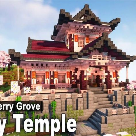 Are you searching for a build in Minecraft that features a temple that is beautiful to the point where you'll surely start building right away? Then try this Japanese Cherry Temple in Minecraft! This build has a wonderful exterior and interior design that is also not small compared to tons of different build ideas in the world wide web! So better check it out now! Cherry Temple, Japanese Minecraft Builds, Small Japanese House, Minecraft Temple, Interior Design Minecraft, Build In Minecraft, Minecraft Japanese House, Japanese Temples, Minecraft Japanese