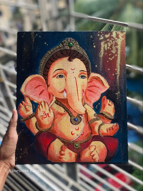 Ganpati painting Ganesha Art Painting, Canvas Painting For Sale, Gods Canvas Painting, Acrylic Painting Canvas Acrylic Painting Canvas Abstract, Best Acrylic Paintings On Canvas, God Painting On Canvas, Ganapati Canvas Painting, Ganesha Drawing Painting, Canvas Painting God