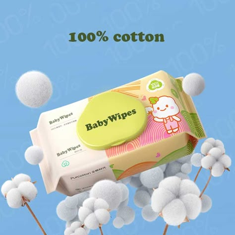 Factory Price Baby Wipes Sensitive Newborn Biodegradable Wipes Baby Wipes Packaging, Wipes Packaging Design, Wet Wipes Design, Wipes Packaging, Tissue Design, Wet Wipes Packaging, Organic Baby Wipes, Baby Ads, Tea Packaging Design