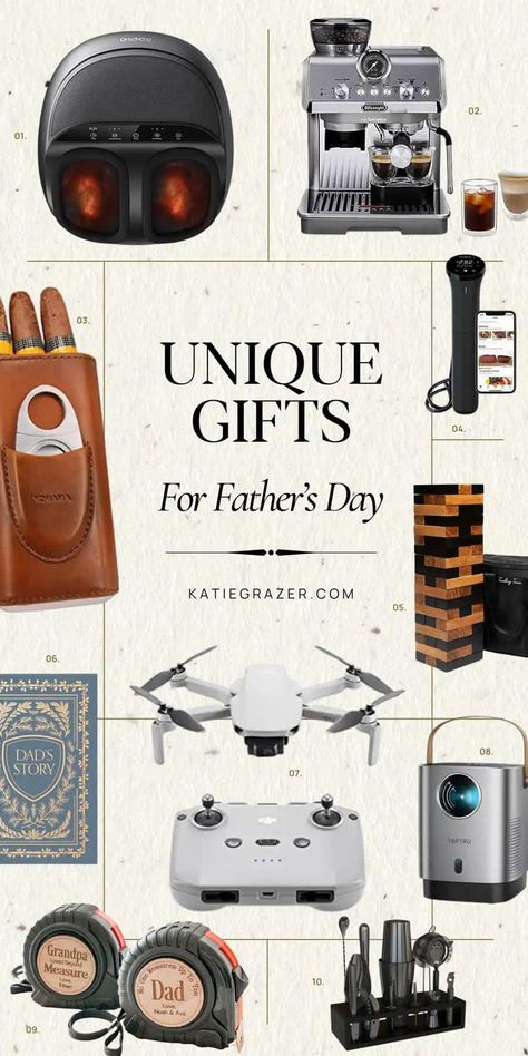 Discover unforgettable Unique Father's Day Gift Ideas for every type of dad. From personalized treasures and culinary wonders, to adventures for the gamer dad and cozy picks for his alone time. This guide has it all to make his day special. Perfect for coffee lovers, kitchen wizards, and those cherished dad dates. Pin this for creative, meaningful ways to celebrate him. Unique Gifts for Dad, Father's Day 2024, Personalized Dad Gifts, Dad Kitchen Essentials, Gamer Dad Fun Unique Presents For Boyfriend, Dad Xmas Gift Ideas, Gifts For Fathers Birthday, Father’s Day Gift Ideas Adults, Unique Christmas Gifts For Men, Gifts For Dads Who Have Everything, Dad Present Ideas, Father’s Day Gift Ideas, Bday Gifts For Dad