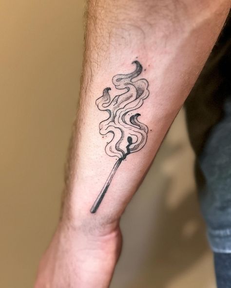 been married to this dream boy for two whole years now ✨ dom’s been wanting a matchstick tattoo so we made it happen with a lil anniversary tat last night 🫶🏼🕯️❤️‍🔥 Book Of Matches Tattoo, Lit Match Tattoo, Flashlight Tattoo, Matchbook Tattoo, Match Tattoo Fire, Matchstick Tattoo, Matchbox Tattoo, Match Tattoo, Stick Tattoo