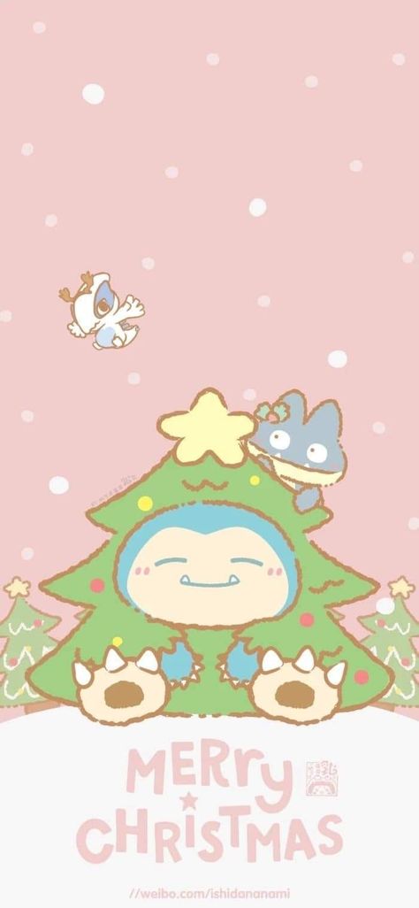 Kawaii Xmas Wallpaper, Pokémon Christmas Pfp, Pokemon Wallpaper Christmas, Pokémon Christmas Wallpaper, Anime Christmas Wallpaper Iphone, Winter Pokemon Wallpaper, Pokemon Winter Wallpaper, Munchlax Wallpaper, Christmas Pokemon Art