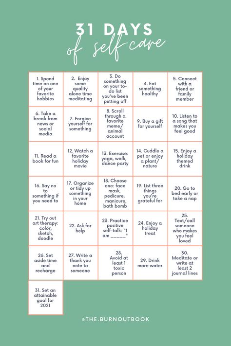 December Challenge Self Care, Burnout Book, December Challenge, Self Care Challenge, You Meme, Alone Time, Pet Holiday, 31 Days, Healthy Families