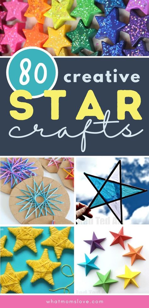 The BEST star crafts ideas for kids (from preschool and toddlers) & adults, including how to make paper stars, easy star ornaments and more! Perfect for holidays like Christmas, Hanukkah, New… Star Shape Activity, Star Crafts For Kids, Stars Preschool, Christmas Star Crafts, Stellar Vbs, Star Crafts, Crafts Ideas For Kids, Epiphany Crafts, Christmas Nursery