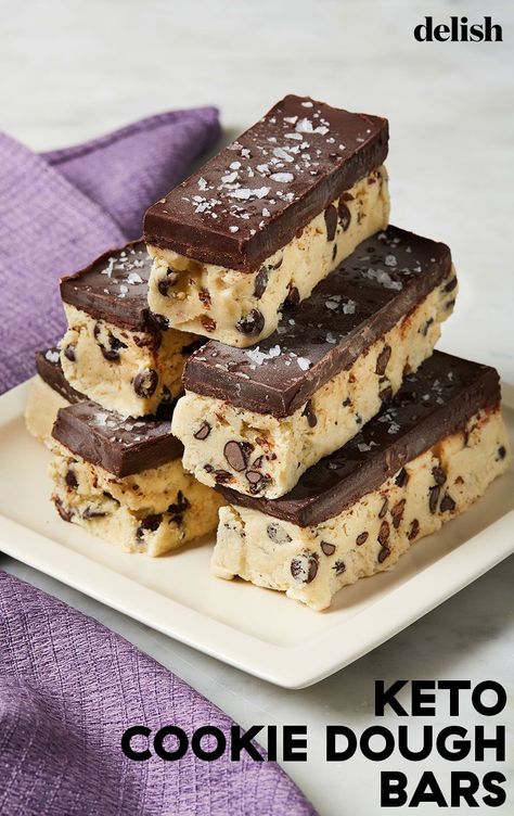 Keto Cookie Dough Bars, Keto Bar Cookie Recipes, Low Carb Cookie Dough Cake, Keto Chocolate Chip Cookie Bars, Cookie Dough Protein Bars, Keto Monster Cookie Bars, Keto Cookie Dough, Keto Christmas Cookies, Keto Bars