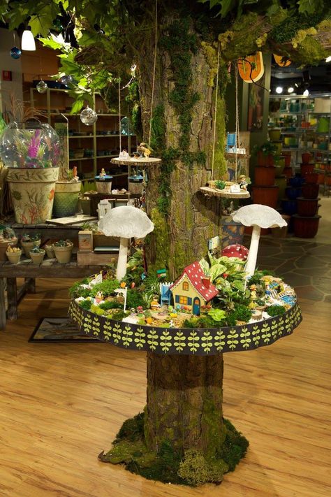 Studio M display at Atlanta Gift Show 2017 Whimsical Booth Display, Fairy Garden Ideas Enchanted Forest, Cottagecore Inspiration, Fairy Village, Market Display, Xmas 2024, Village Display, Market Displays, Fairy Decor