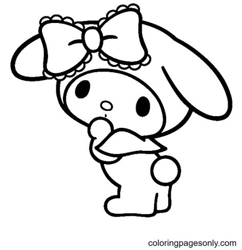 Christmas My Melody Coloring Page - Free Printable Coloring Pages My Melody Coloring Pages, My Melody Coloring, Melody Coloring Pages, Hello Kitty Colouring Pages, Hello Kitty Bow, Charmmy Kitty, Kitty Coloring, Hello Kitty Coloring, Hello Kitty Drawing