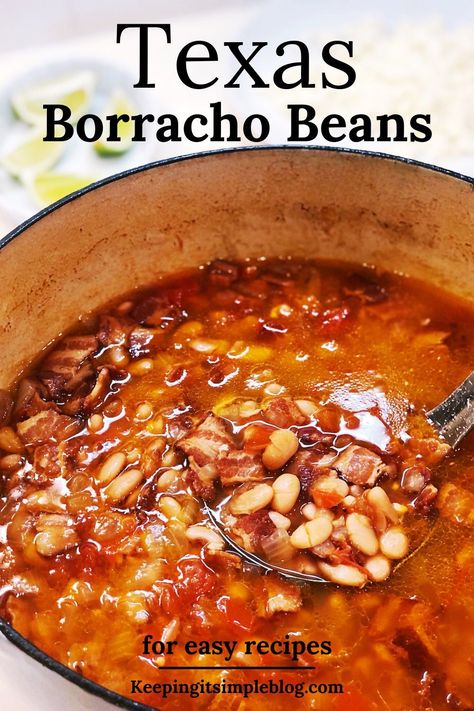 A delicious and big on flavor Texas beans dish that is so easy to make and perfect with warmed tortillas. Borracho Beans Recipe, Borracho Beans, Citrus Cookies, Mayocoba Beans, Drunken Beans, Charro Beans, Beans Recipe, Texas Style, Keeping It Simple