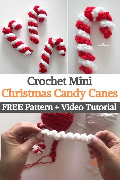 Crochet Christmas Crown, Fast And Easy Crochet Christmas Ornaments, Easy Beginner Christmas Crochet, Crochet Hat Ornaments, Simple Crochet Ornaments, Fast Christmas Crochet, Crochet Bobbins, Quick Crochet Ornaments, Quick Crochet Christmas Ornaments