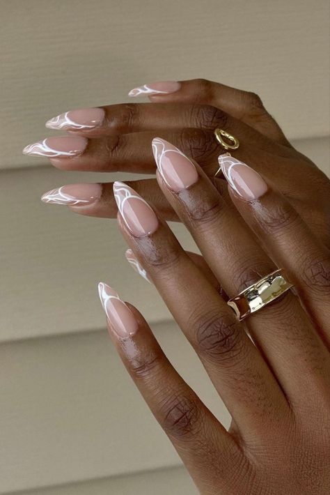 Short Nails For Dark Skin, Almond Shape Nail Designs, Easy Pride Nails, Ivory Nails, Almond Shaped Nails Designs, Classy Almond Nails, Pride Nails, Almond Shaped Nails, Shaped Nails