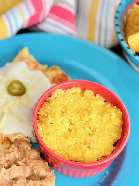 A baked,sweet corn casserole with the flavor and texture similar to a tamale and it's a perfect side dish to any Mexican or Tex-Mex cuisine! It consists of fresh sweet corn, corn meal, corn flour (Masa Harina) and a few other simple ingredients and is usually accompanies some sort of beans as a side dish to your favorite Mexican combo plate! Corn Masa Recipes, Sweet Corn Tomalito Recipe, Tomalito Recipe, Mexican Corn Side Dish, Okra And Tomato Recipe, Smothered Okra, Masa Recipes, Maple Baked Beans, Fried Catfish Recipes