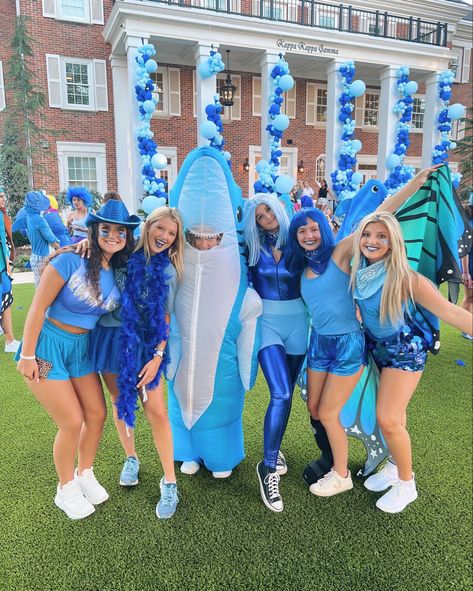 Spirit Week Color Day Outfits, Blue Color Wars Outfit, Under The Sea Football Game Theme, Blue Out Game Outfit, Blue Outfits For Spirit Week Fun, Blue Out Day Spirit Week, Under The Sea Spirit Day, Color Wars Outfit, Blue Team Outfits