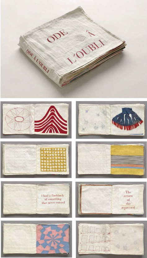 Louise Bourgeois Embroidery, Artist Book Ideas, Unique Notebook Design, Artist Book Design, Process Book Design, Louise Bourgeois Sculpture, Bookmaking Ideas, Art Book Layout, Collage With Fabric