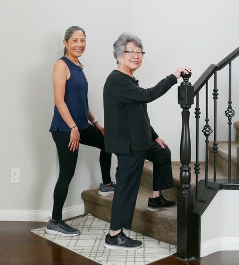 10 minute Stair Exercises — yes2next Stair Exercise At Home For Beginners, Stair Exercise At Home, Stair Exercises, Stair Stepper Workout, Stair Workout, Ankle Strength, Knee Workout, Lower Body Stretches, Body Improvement