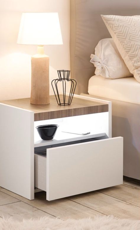 Comode Design Ideas, Bedside Cabinet Ideas, Side Table Design Bedroom, Pedestals Bedroom, Bedroom Lamps Design, Centre Table Living Room, Single Seat Sofa, Bedside Table Design, Прикр�оватные Тумбочки