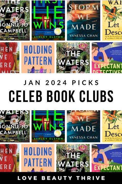 Start 2024 with a reading list from the stars! January 2024 celebrity book club picks are incredible bestsellers from every genre (historical fiction, romance, thriller, suspense, mystery, humour and more). Perfect for all book lovers! Reese's Book Club, Read with Jenna, Oprah's Book Club, Belletrist, GMA Book Club, The Happy Place Reads and more. What book will you read first? #CelebrityBookClubs #ReesesBookClub #JanuaryBooks #OprahsBookClub #ReadWithJenna #Belletrist #THPReads #GMABookClub Book Club Genre List, Best Book Club Books For Women, Book Club Books 2024, 2023 Book Club Reading List, Book Club Printables, Womens Book Club, Book Club Snacks, Book Club List, Reese Witherspoon Book Club