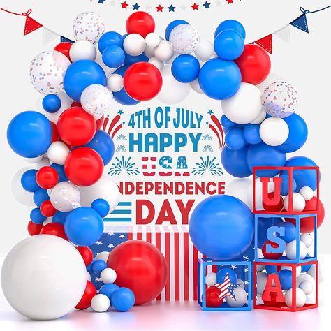 105 piece Fourth of July Party Kit! American Party Decorations, American Flag Party, Patriotic Decorations Party, Blue Party Decorations, Fourth Of July Party, Baseball Theme Party, Nautical Themed Party, 5 Balloons, Pool Party Decorations