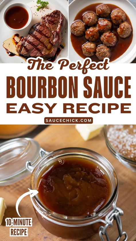 Bourbon Sauce Recipe Bourbon Sauce For Burgers, Bourbon Sauce For Steak, Bourbon Steak Sauce, Bourbon Sauce For Meat, Bourbon Glaze Sauce, Brown Sauce Recipe, Bourbon Steak Recipe, Bourbon Sauce Recipe, Bourbon Bbq Sauce Recipe